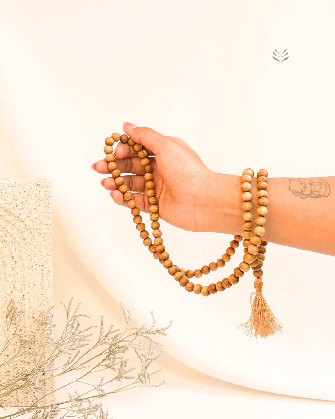 Pure Sandalwood Mala for Self-Love and Prayer