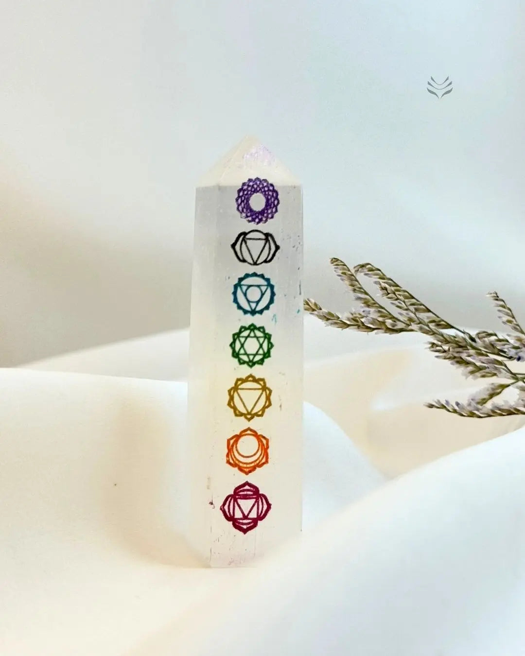 Selenite 7 Chakra Tower