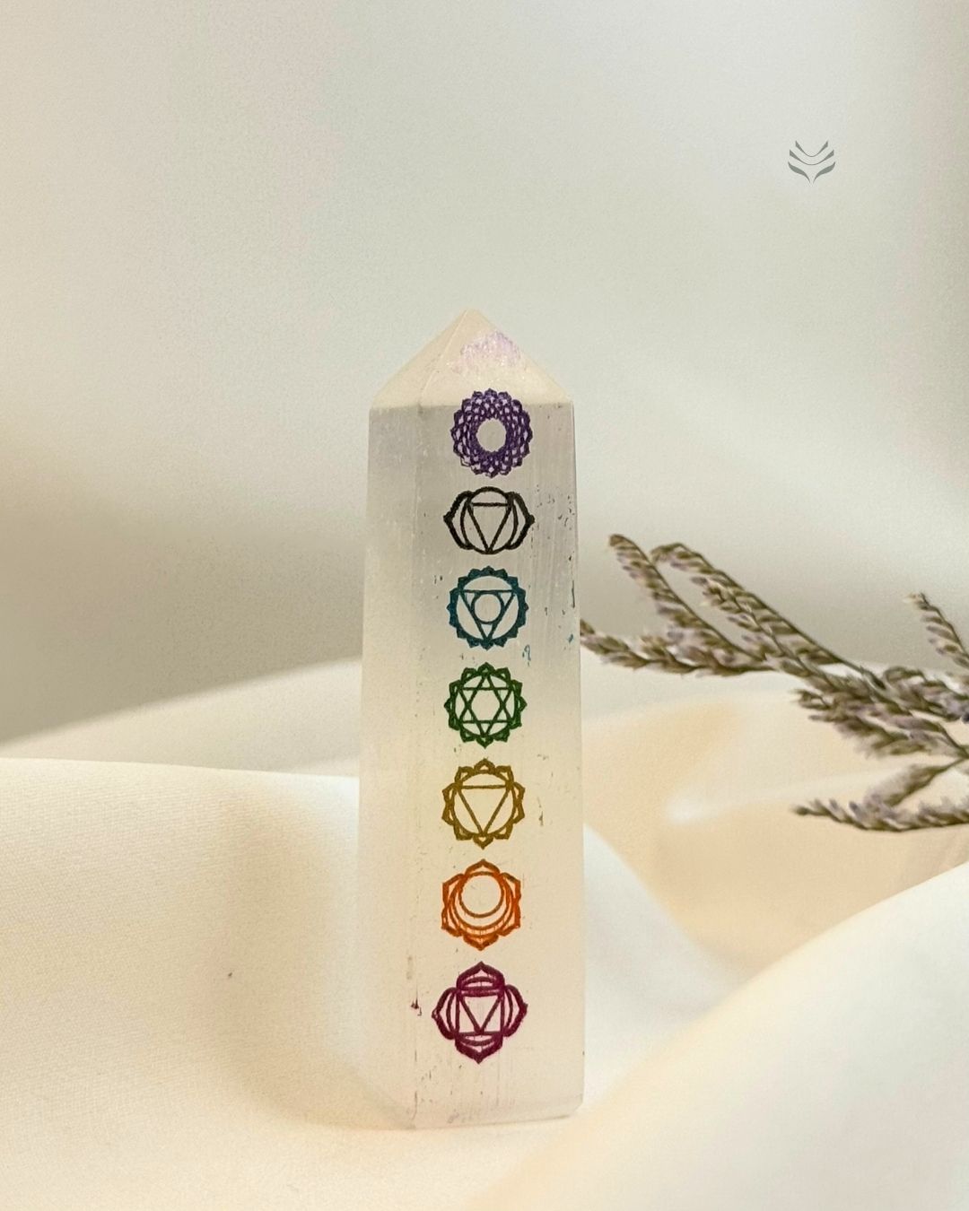 Selenite 7 Chakra Tower