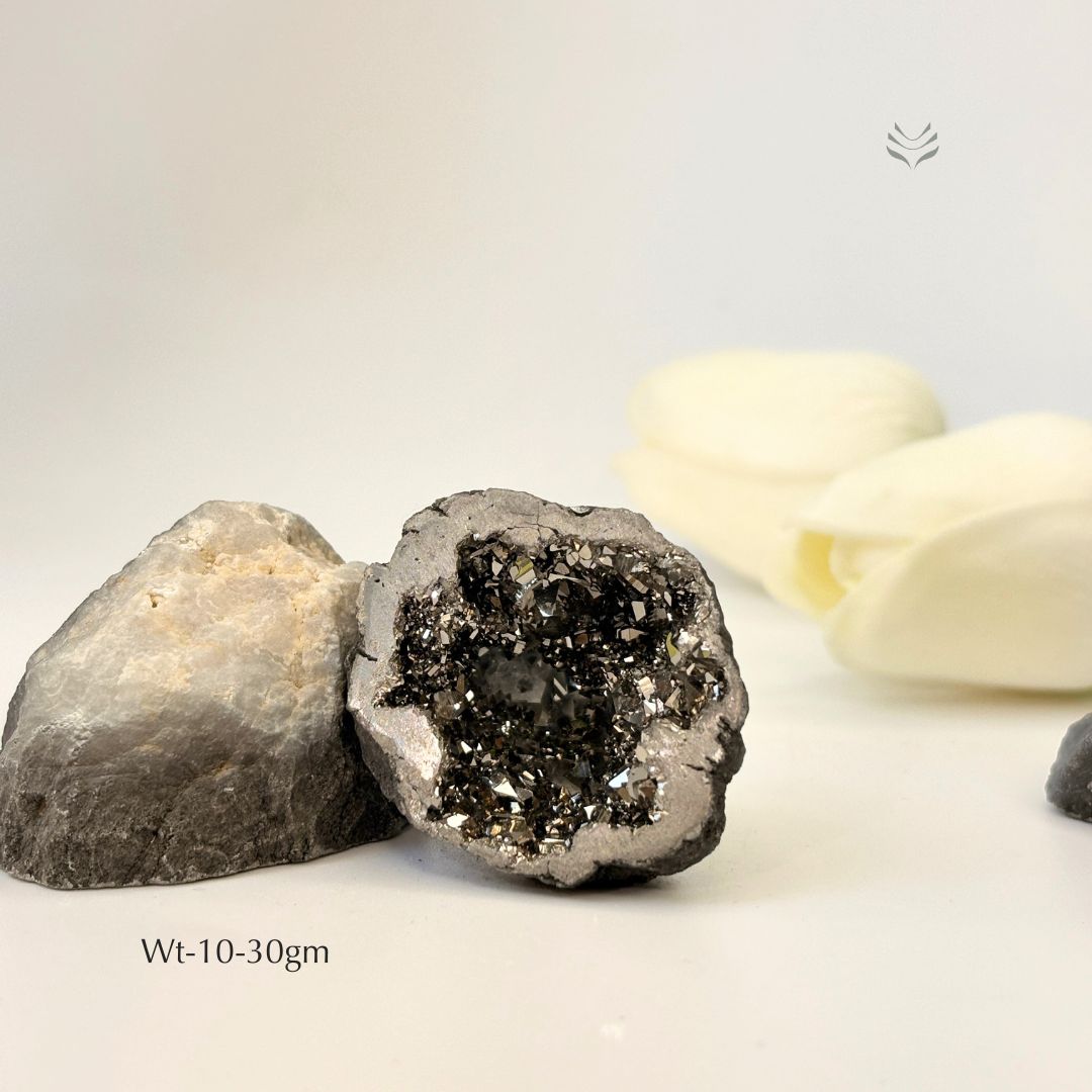 Silver Pyrite Geode for Relationships & Commitment