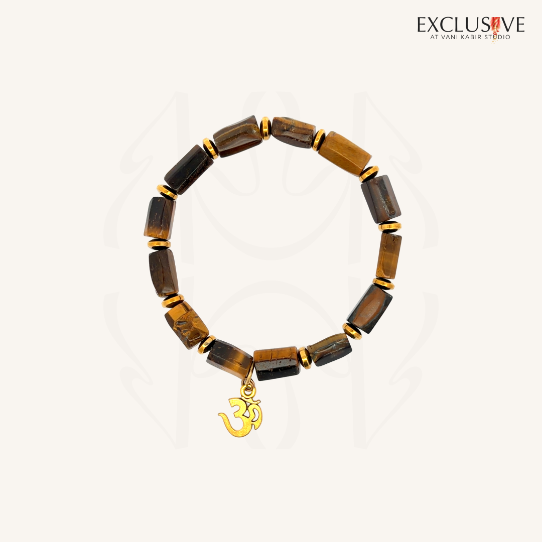 Tiger's Eye Om Bracelet Crystal Bracelet