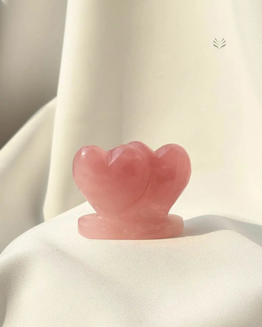 Twin Rose Quartz Heart