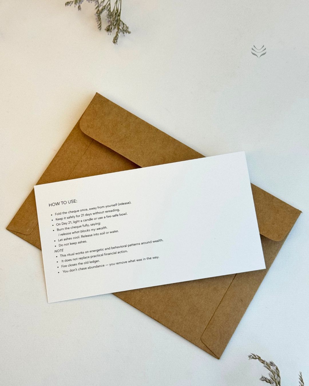 Wealth Obstacle Remover Cheque