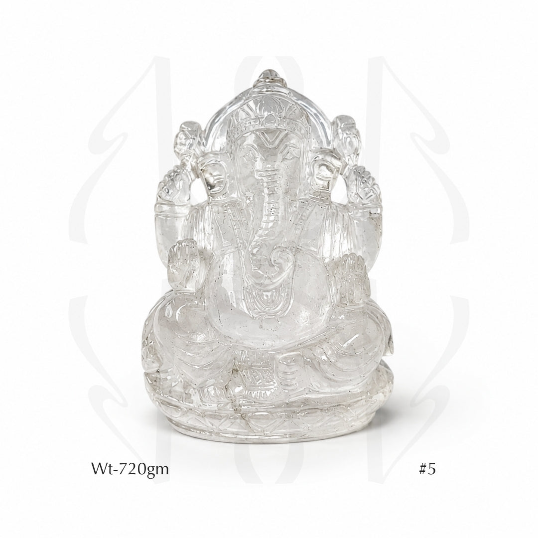 Clear Quartz Ganesha Idol