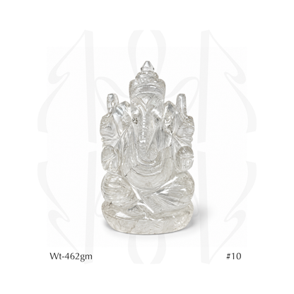 Clear Quartz Ganesha  Idol