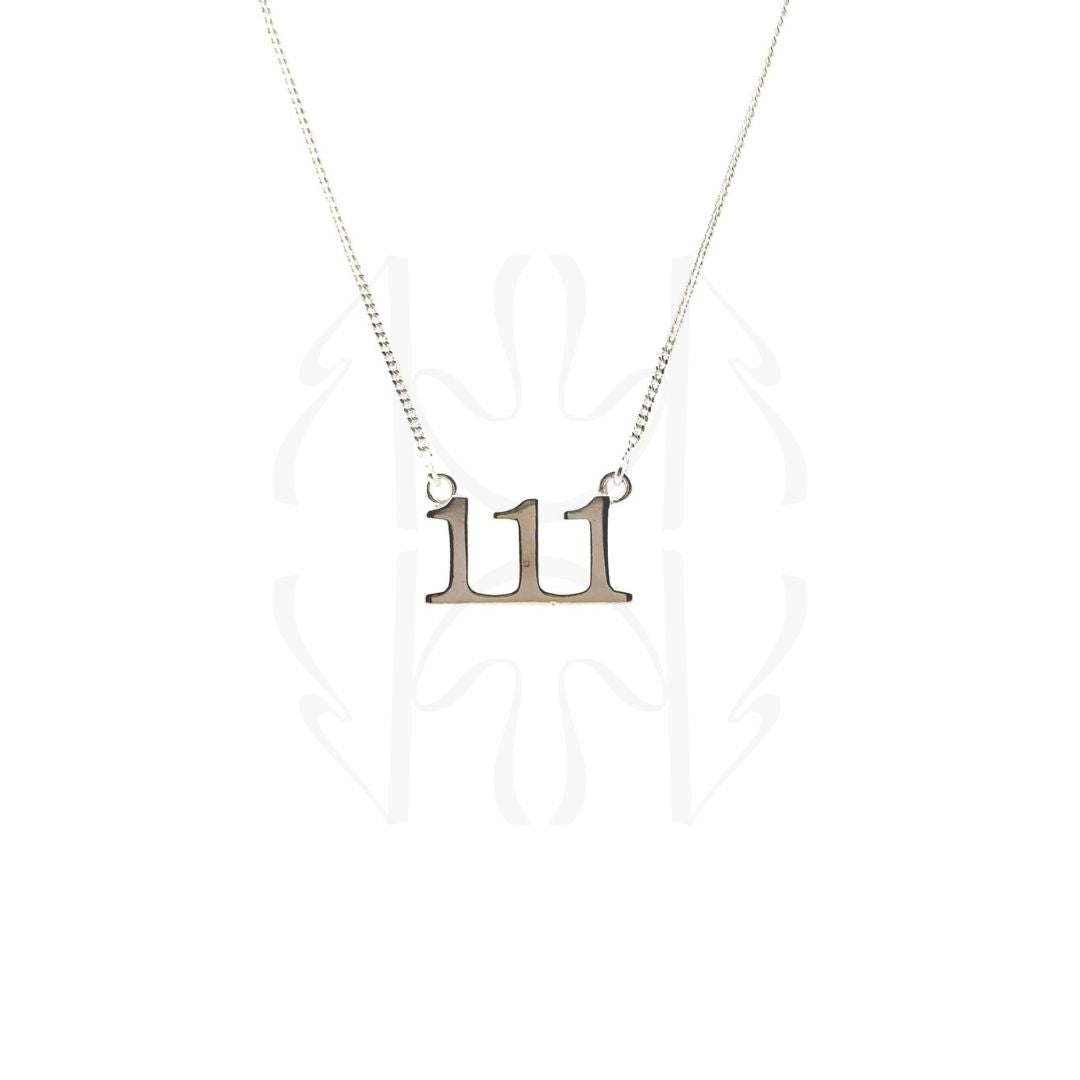 111 Silver Angel Number Pendant  Pendant