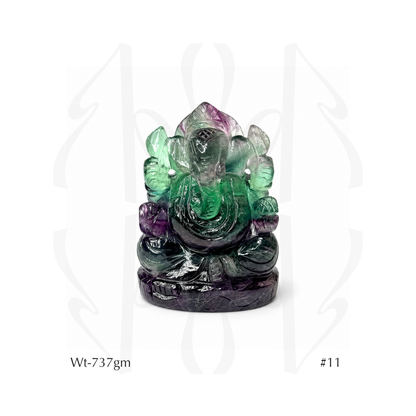 Fluorite Ganesha  Idol