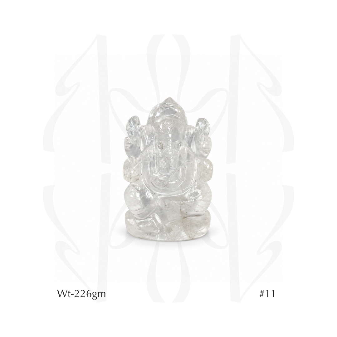 Clear Quartz Ganesha  Idol