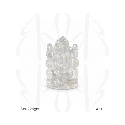 Clear Quartz Ganesha  Idol