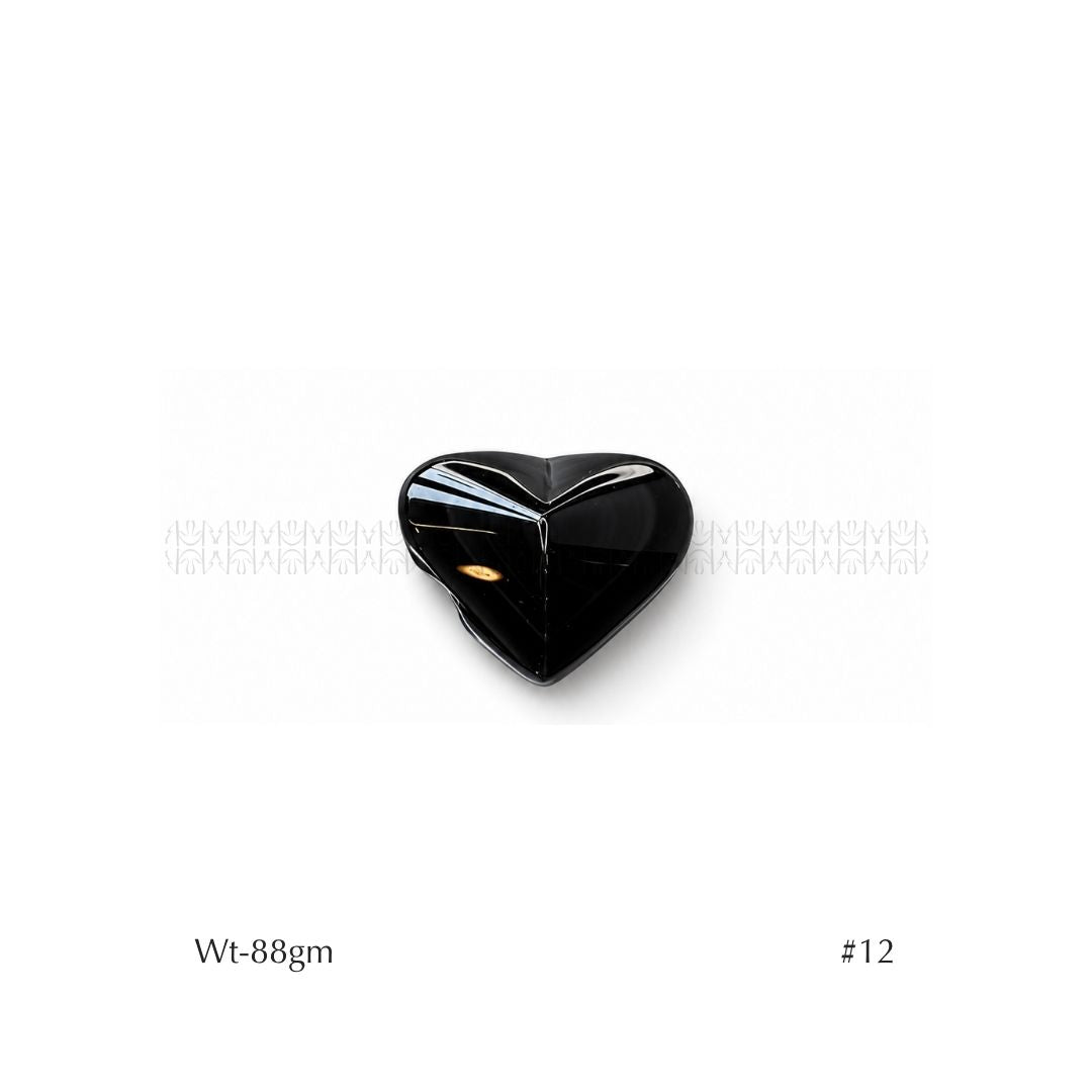 Rainbow Black Obsidian Hearts 