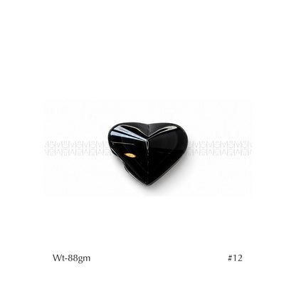 Rainbow Black Obsidian Hearts 