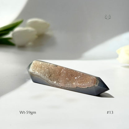 2X Abundance Druzy Agate Double Point