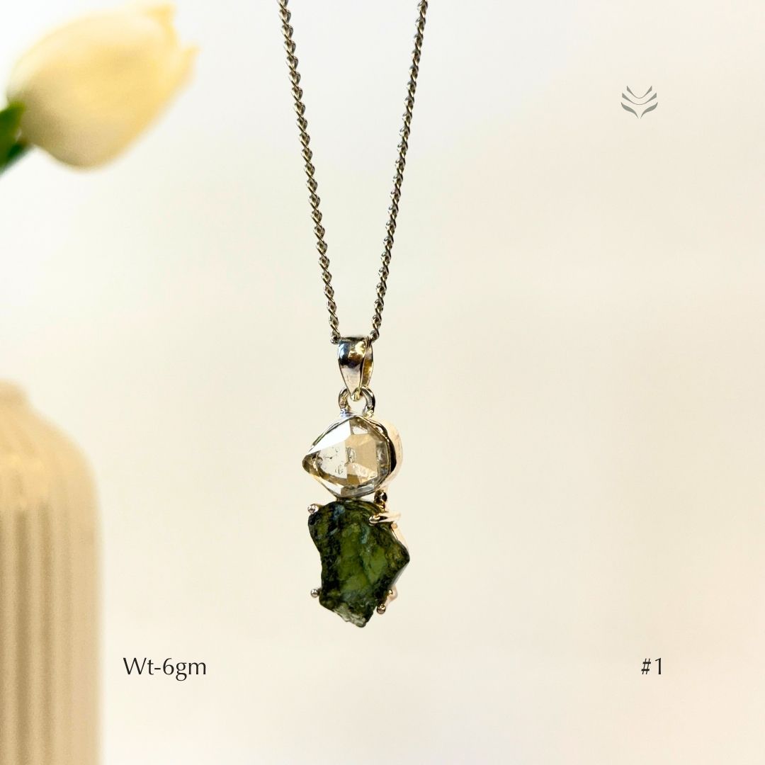 Supreme Power Moldavite with Herkimer Diamond #1