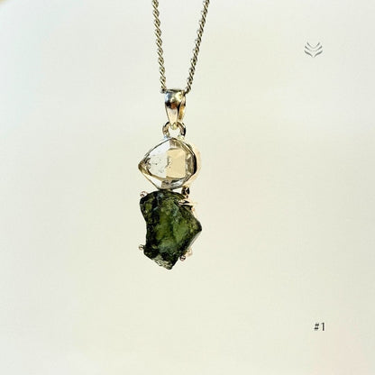 Supreme Power Moldavite with Herkimer Diamond #1