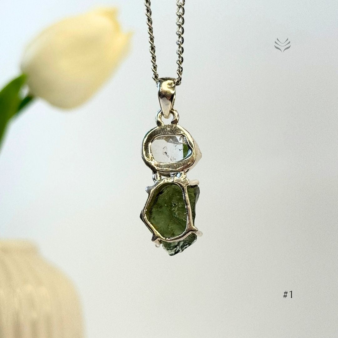 Supreme Power Moldavite with Herkimer Diamond #1