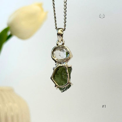 Supreme Power Moldavite with Herkimer Diamond #1