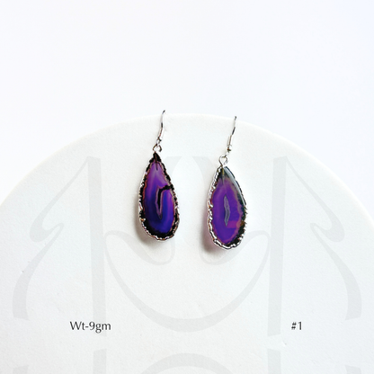 Pink & Purple Agate Earrings