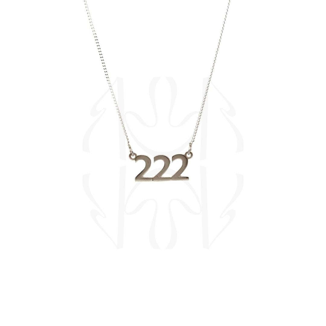 222 Silver Angel Number Pendant  Pendant