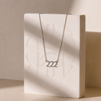 222 Silver Angel Number Pendant  Pendant