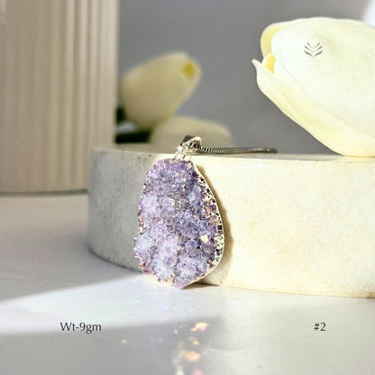 Amethyst Cluster Aura Treated Pendant