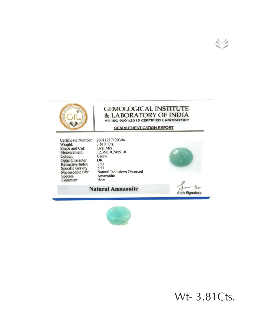 Natural Amazonite - 3.81 Ct