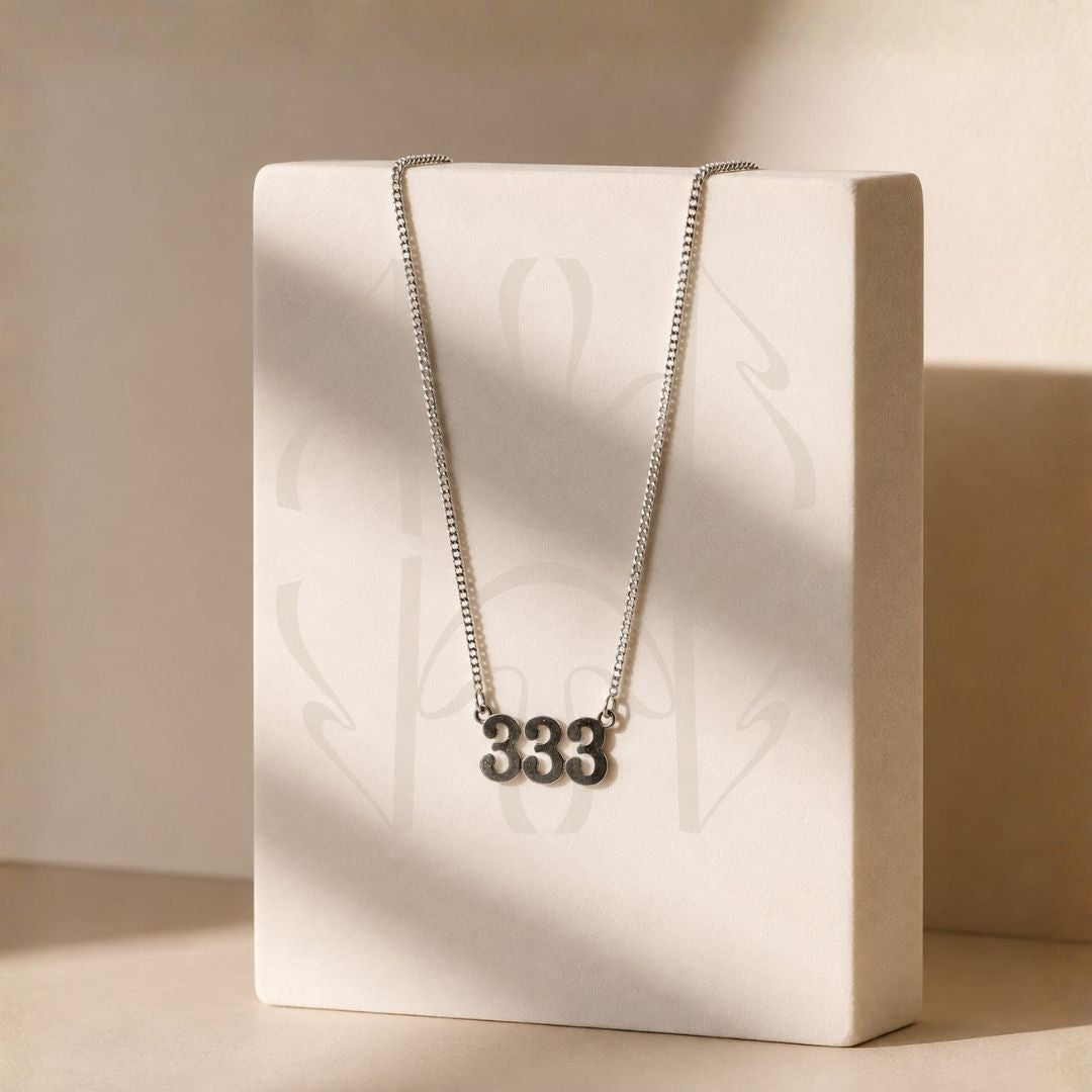 333 Silver Angel Number Pendant  Pendant