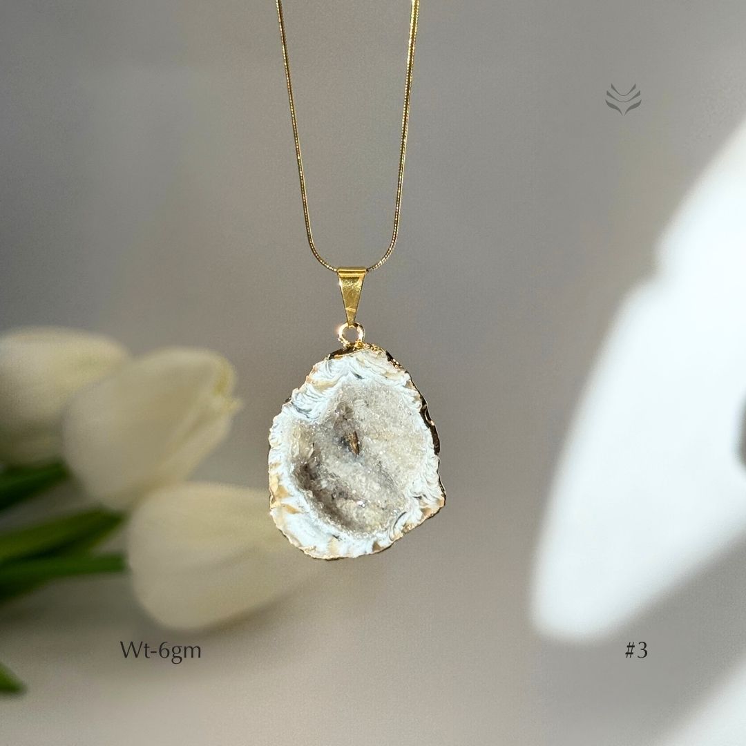 Half Geode Pendant Gold Plated