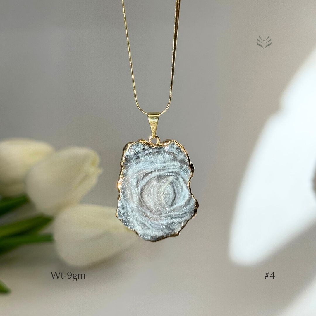 Half Geode Pendant Gold Plated