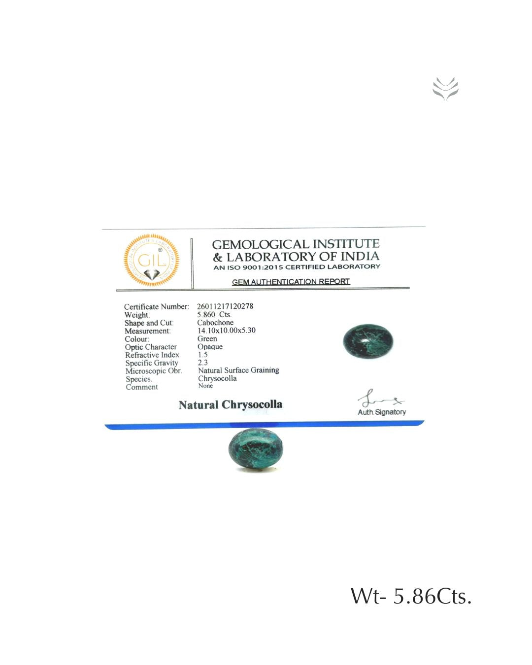 Chrysocolla - 5.86 Ct