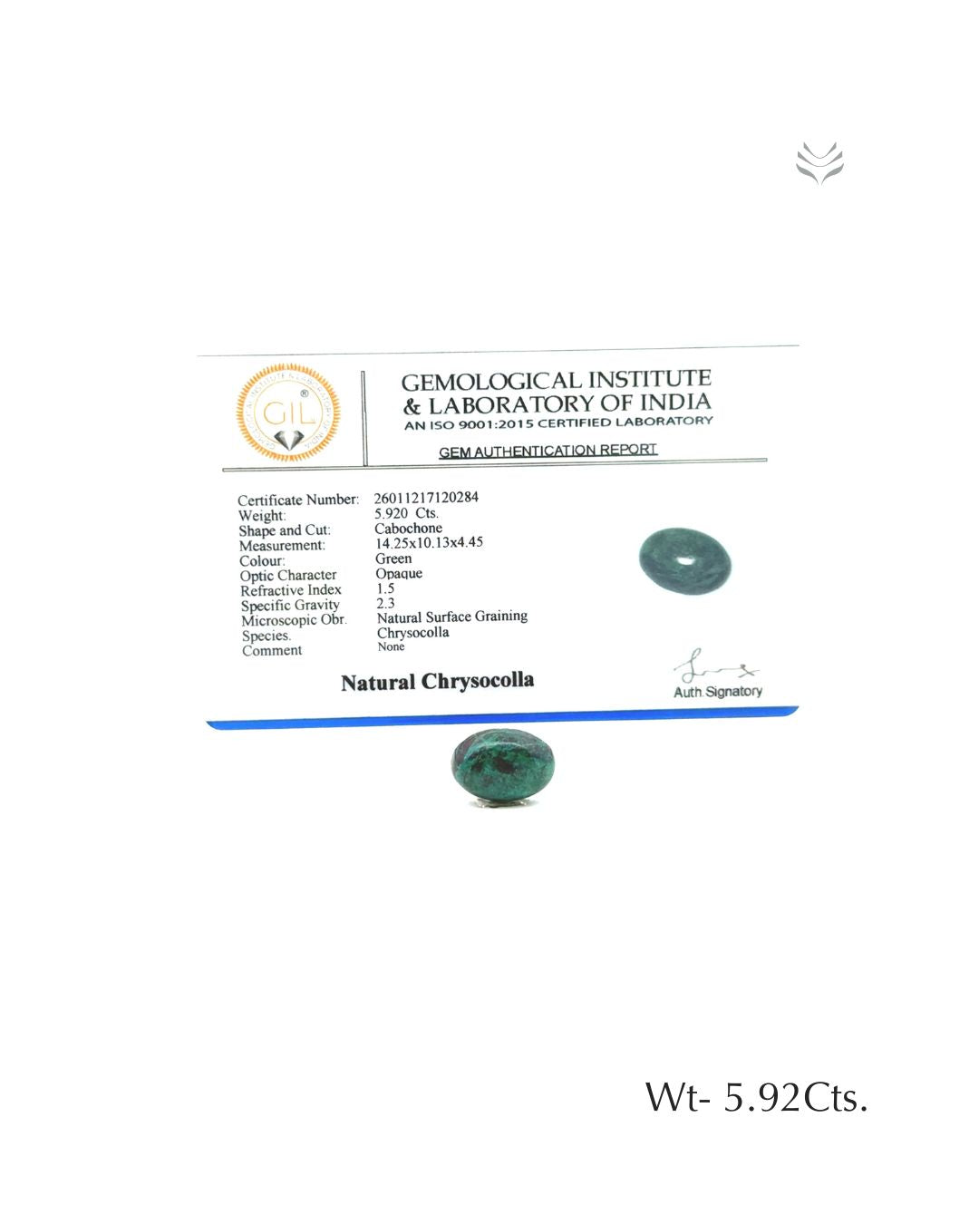 Chrysocolla - 5.92 Ct