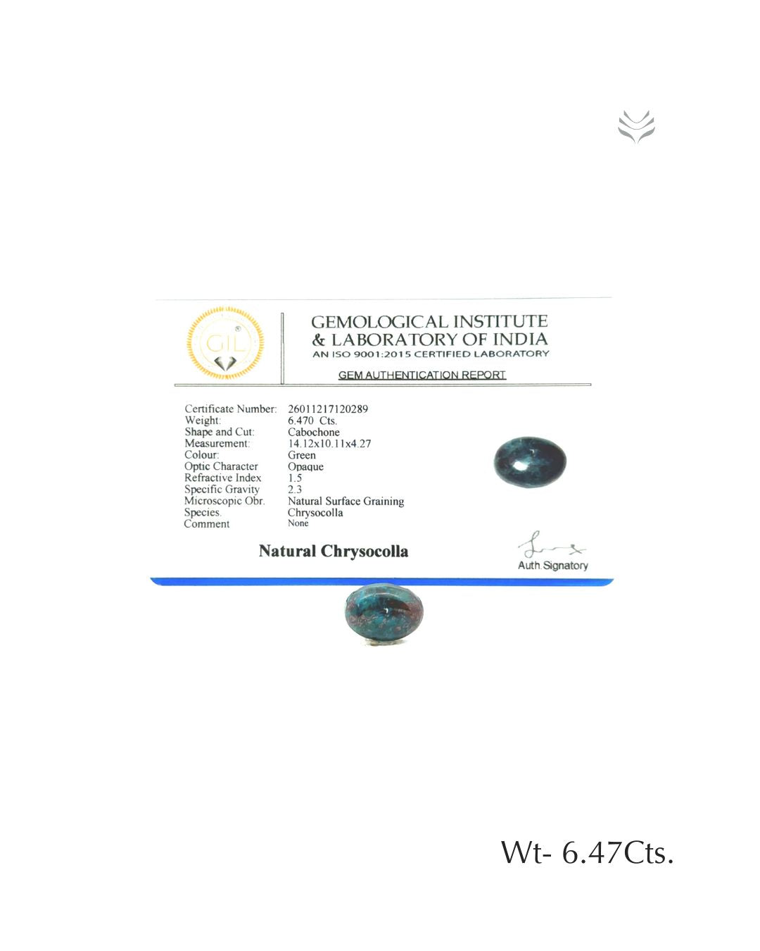 Chrysocolla - 6.47 Ct