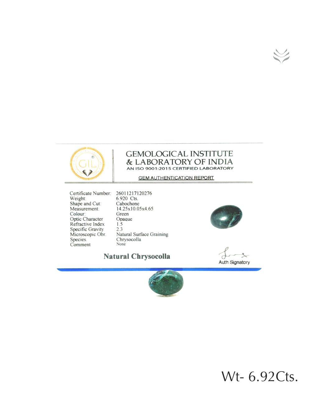 Chrysocolla - 6.92 Ct