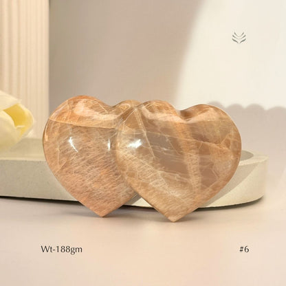 Bonding Peach Moonstone Double Heart
