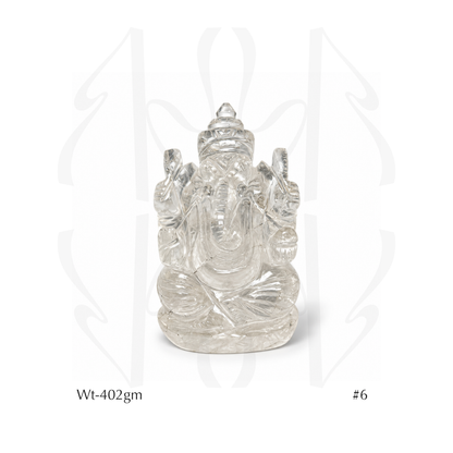Clear Quartz Ganesha  Idol