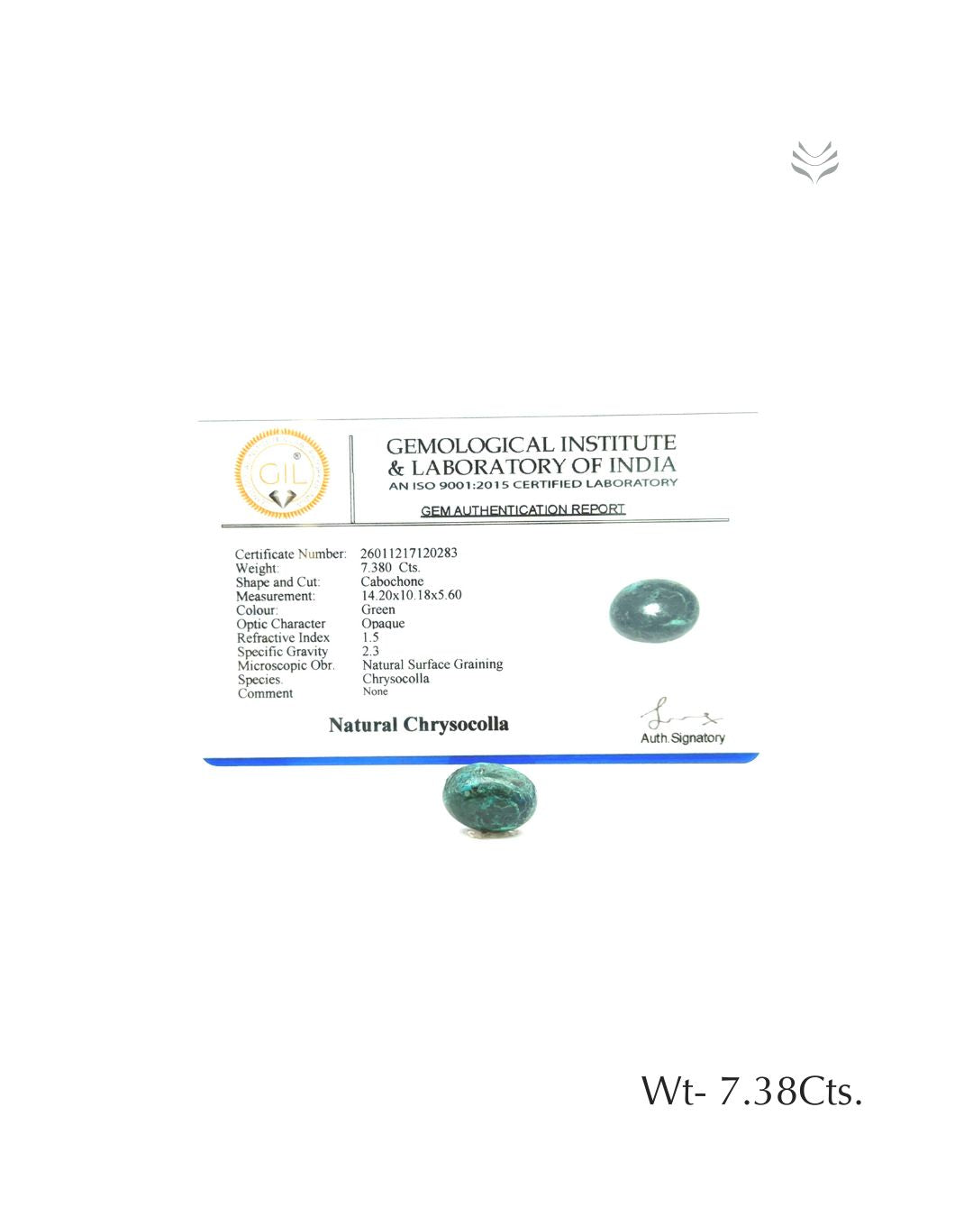 Chrysocolla - 7.38 Ct