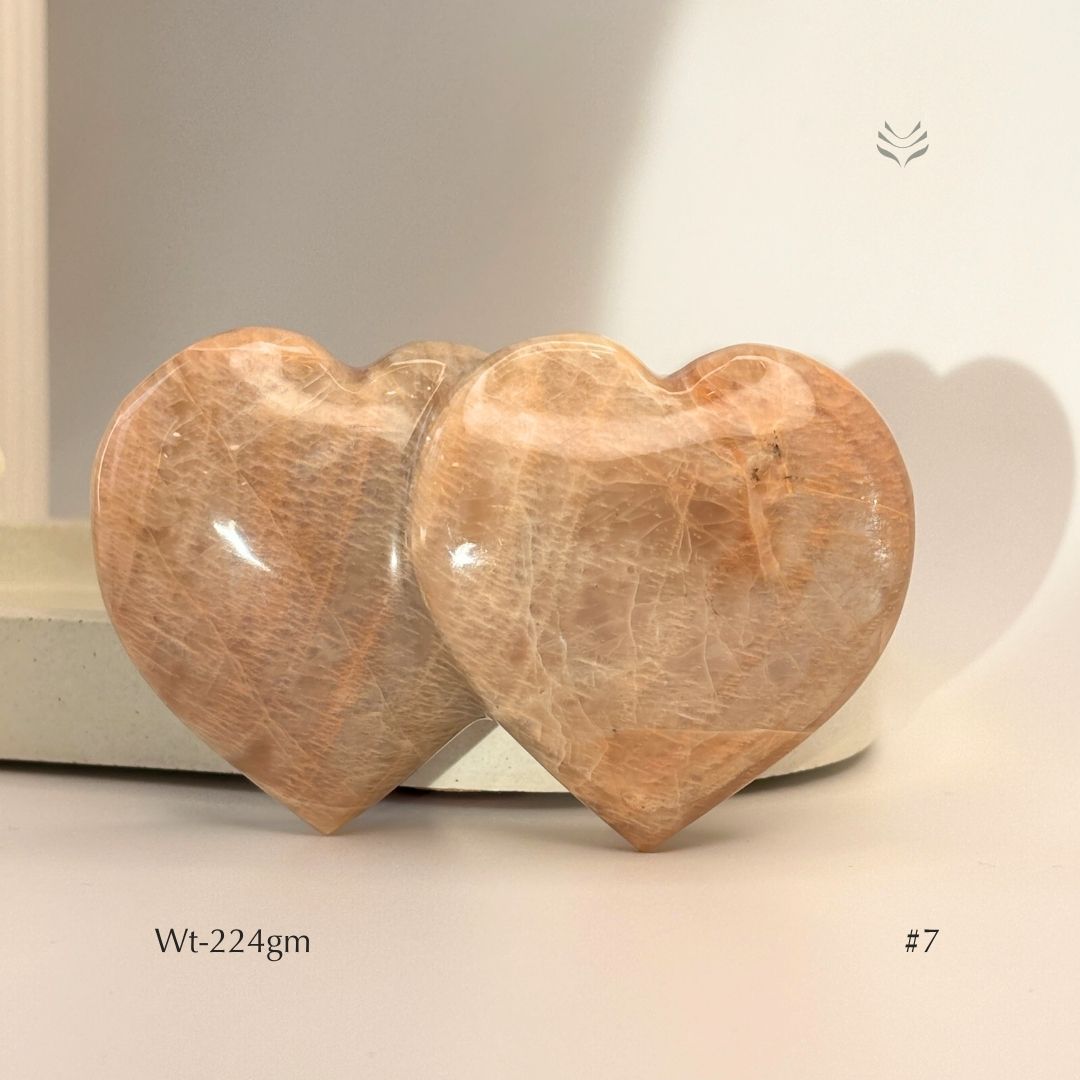Bonding Peach Moonstone Double Heart