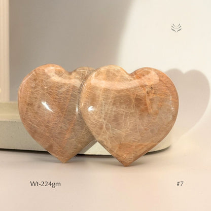 Bonding Peach Moonstone Double Heart