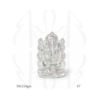 Clear Quartz Ganesha  Idol
