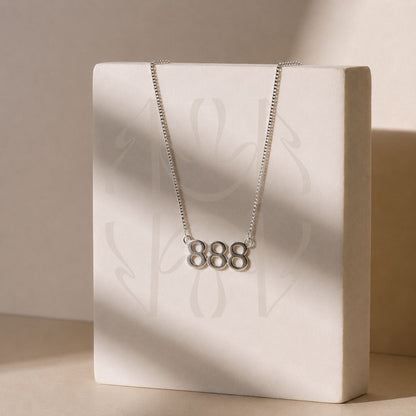 888 Silver Angel Number Pendant  Pendant