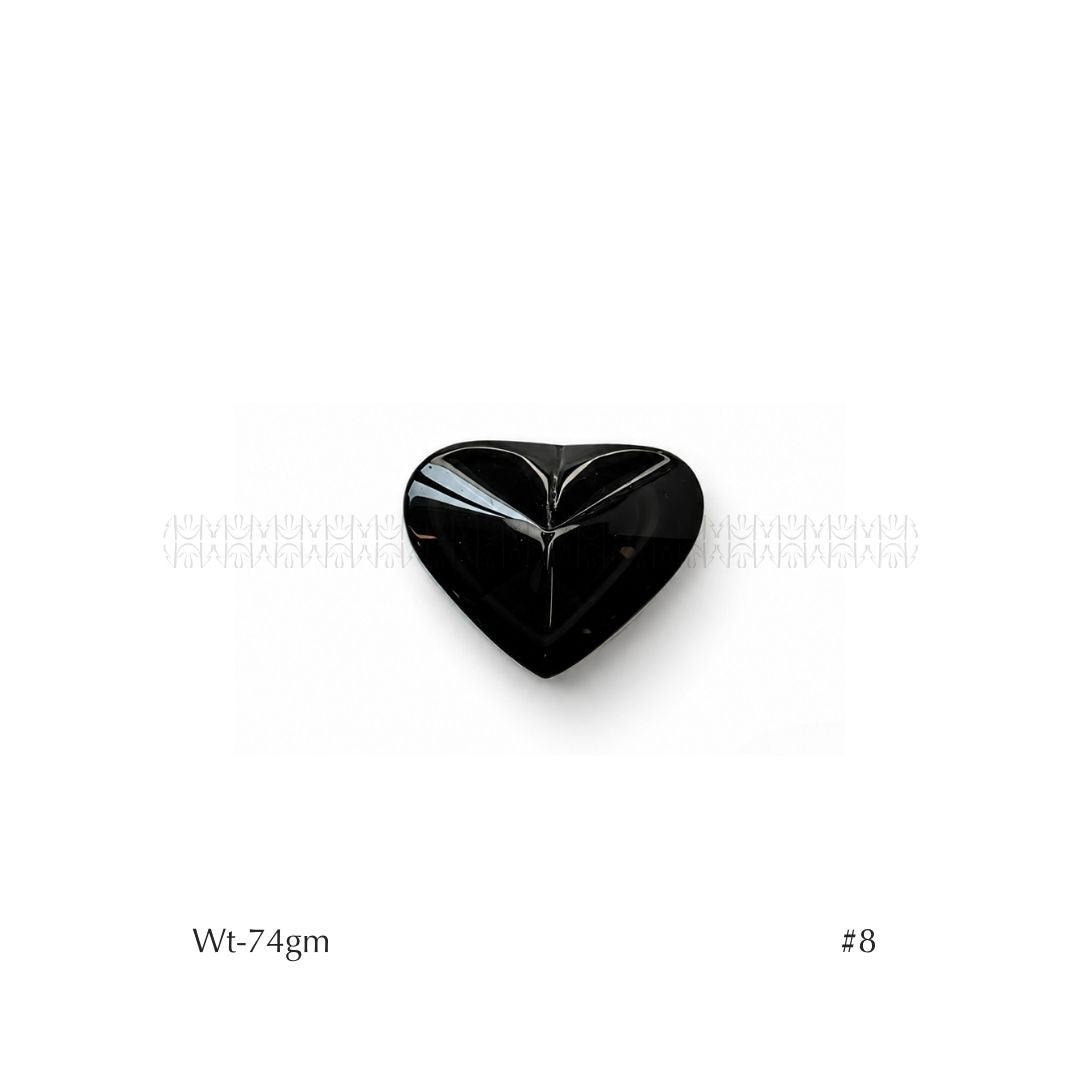 Rainbow Black Obsidian Hearts 