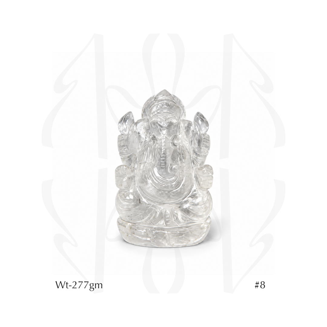 Clear Quartz Ganesha  Idol