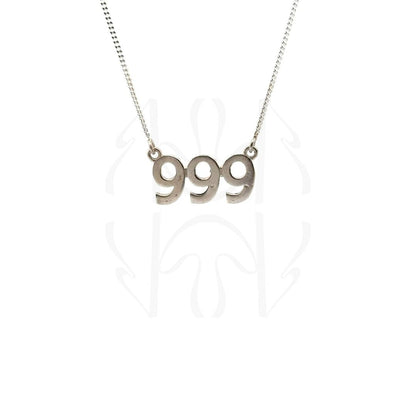 999 Silver Angel Number Pendant  Pendant