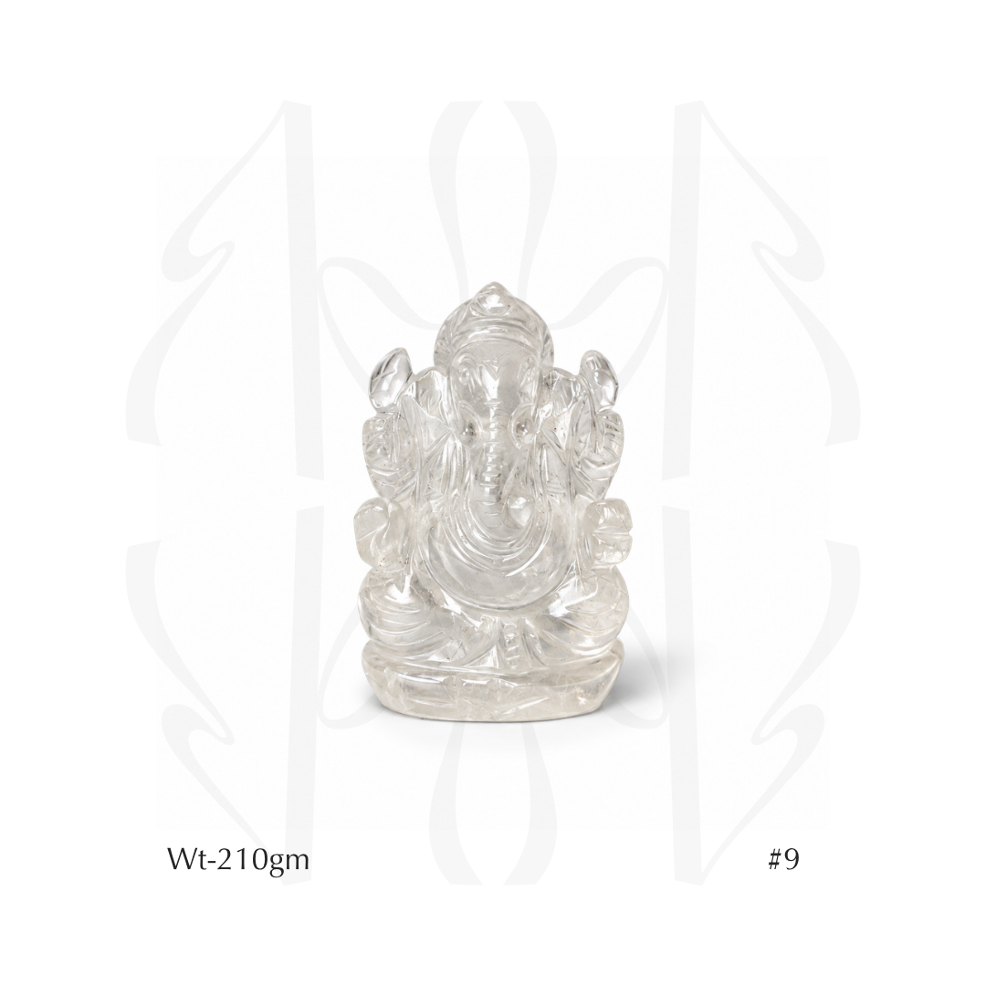 Clear Quartz Ganesha  Idol