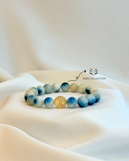 Natural Evil Eye Aragonite Bracelet 