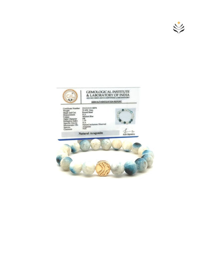Natural Evil Eye Aragonite Bracelet 