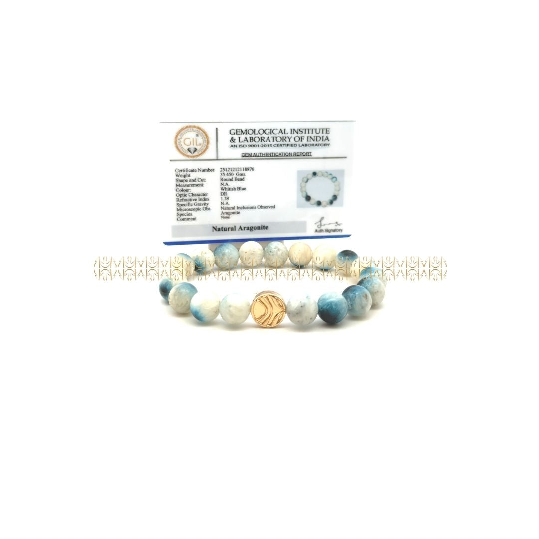Natural Evil Eye Aragonite Bracelet 