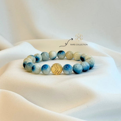Natural Evil Eye Aragonite Bracelet 