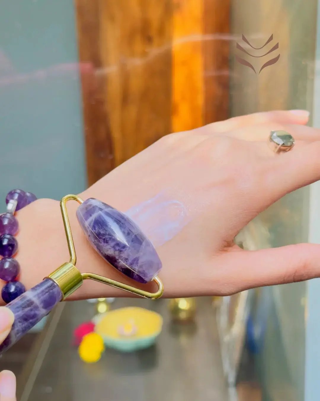 Natural Amethyst Face Roller for Skin Care and Healing