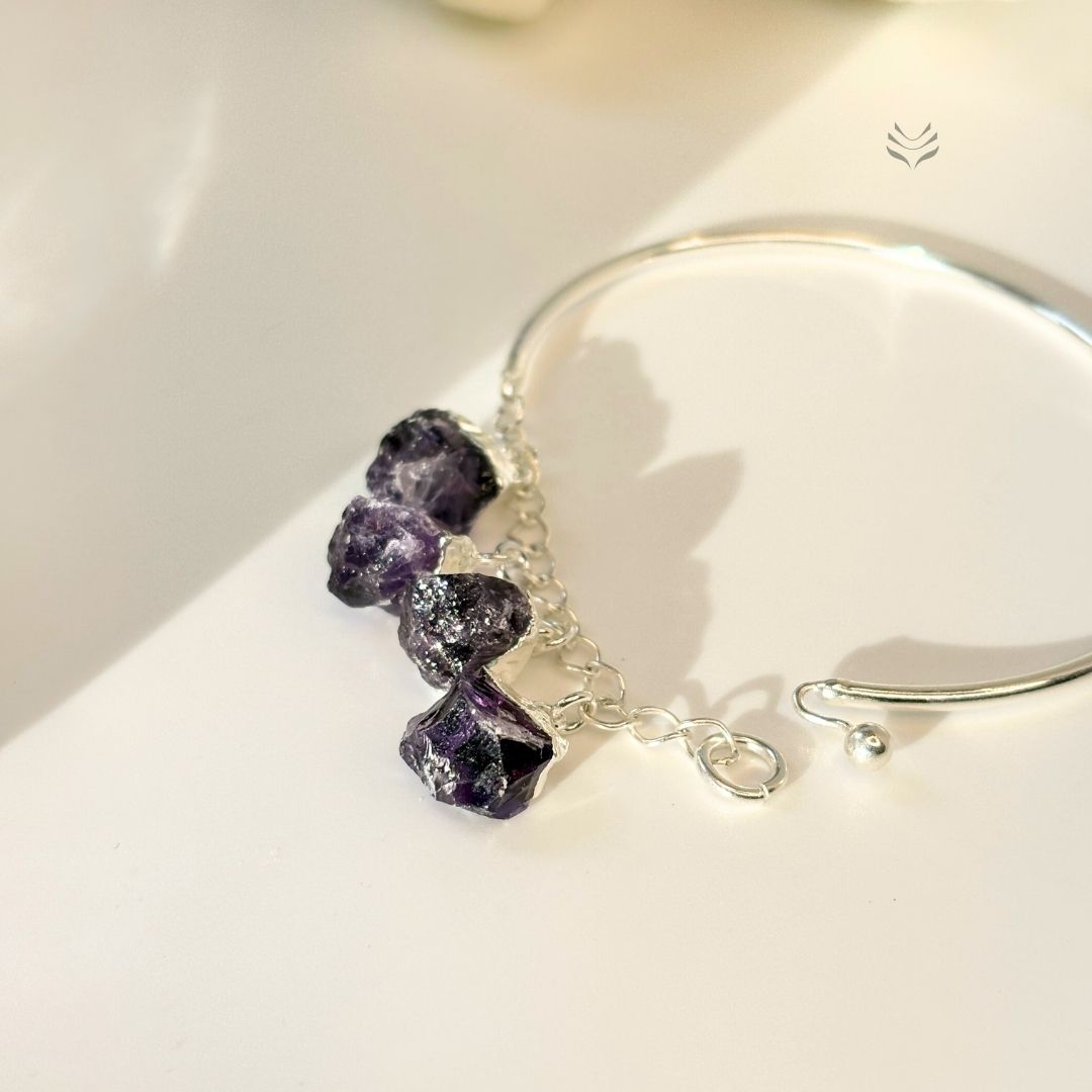 Amethyst Silver Plated Wristlet