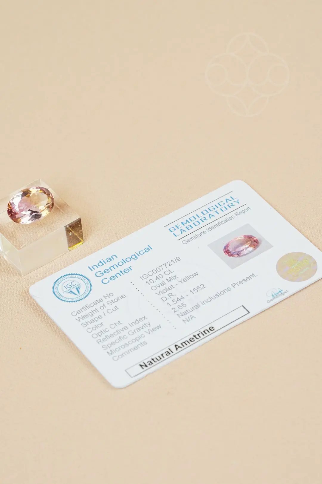 Light-Coded Ametrine - 10.4 Ct